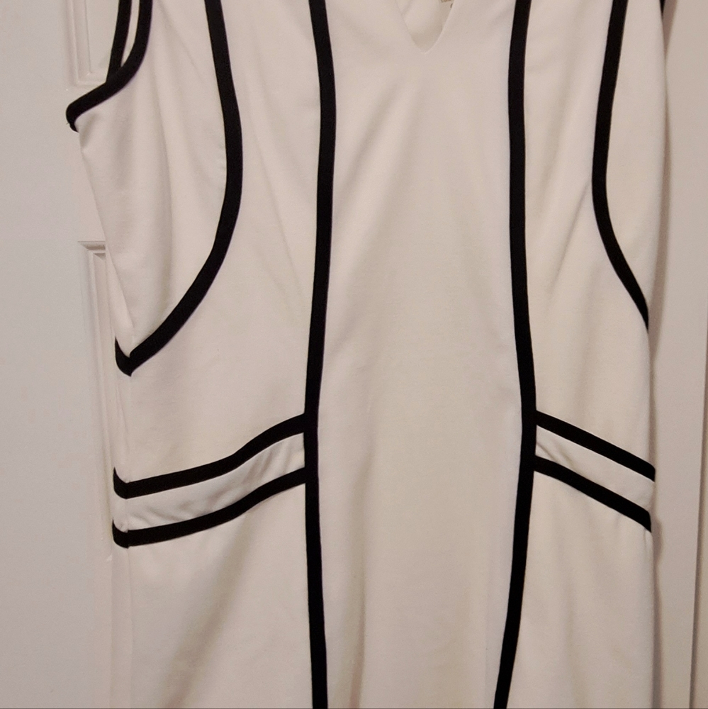 White dress with black detail